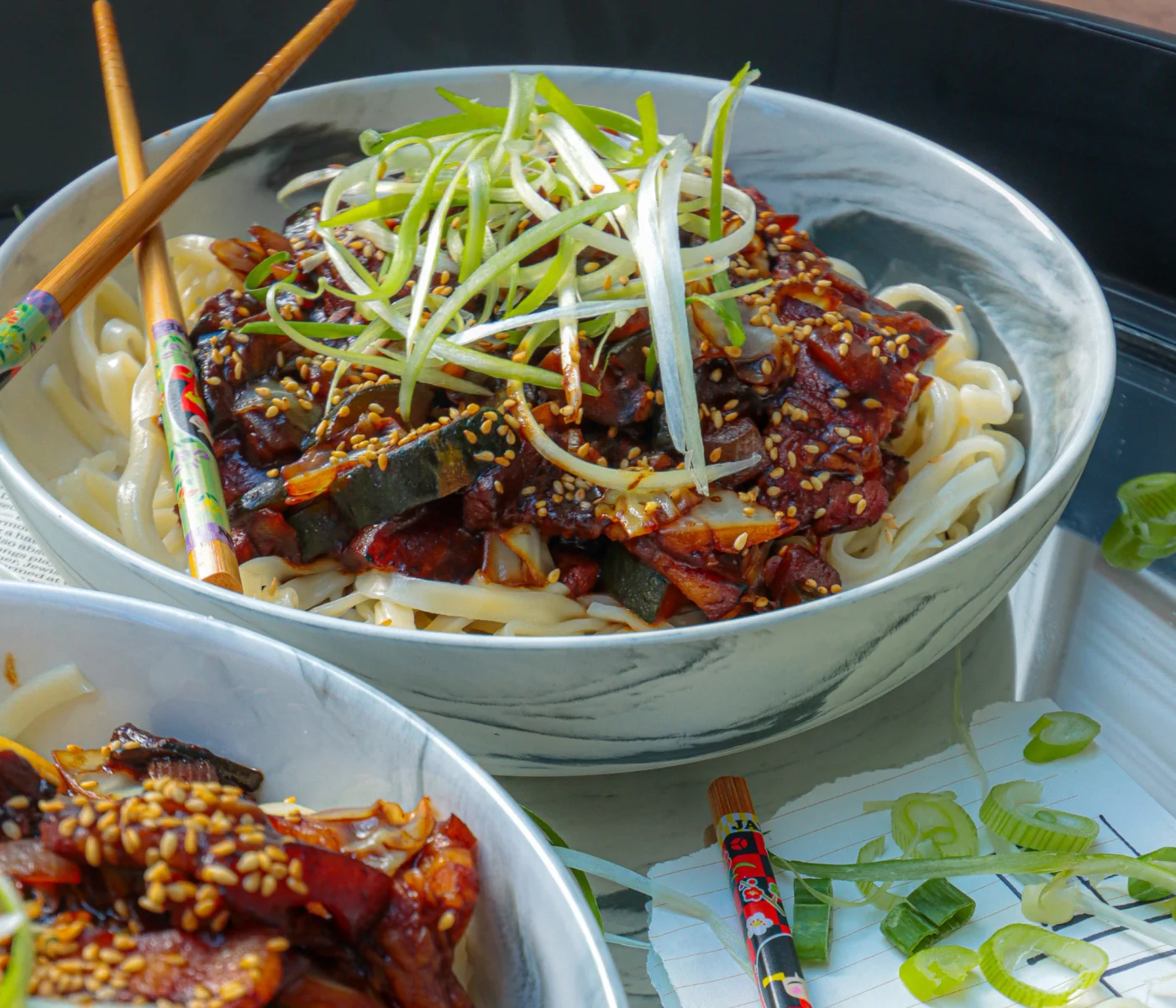 Jajangmyun (Black Bean Noodles)